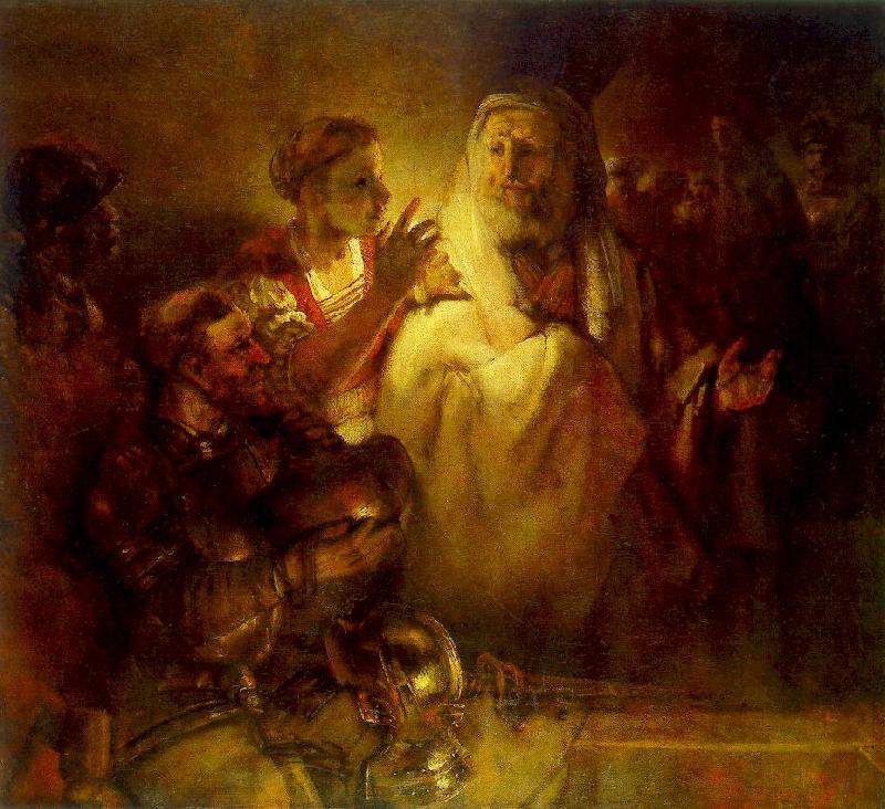 REMBRANDT Harmenszoon van Rijn Peter Denouncing Christ oil painting image